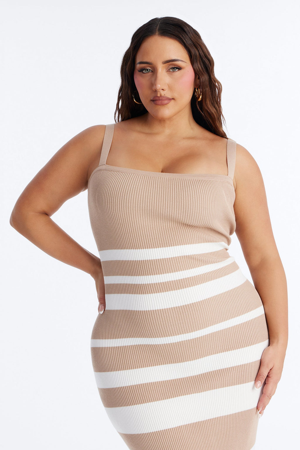 Cherry Pop Sweater Maxi Dress - Taupe