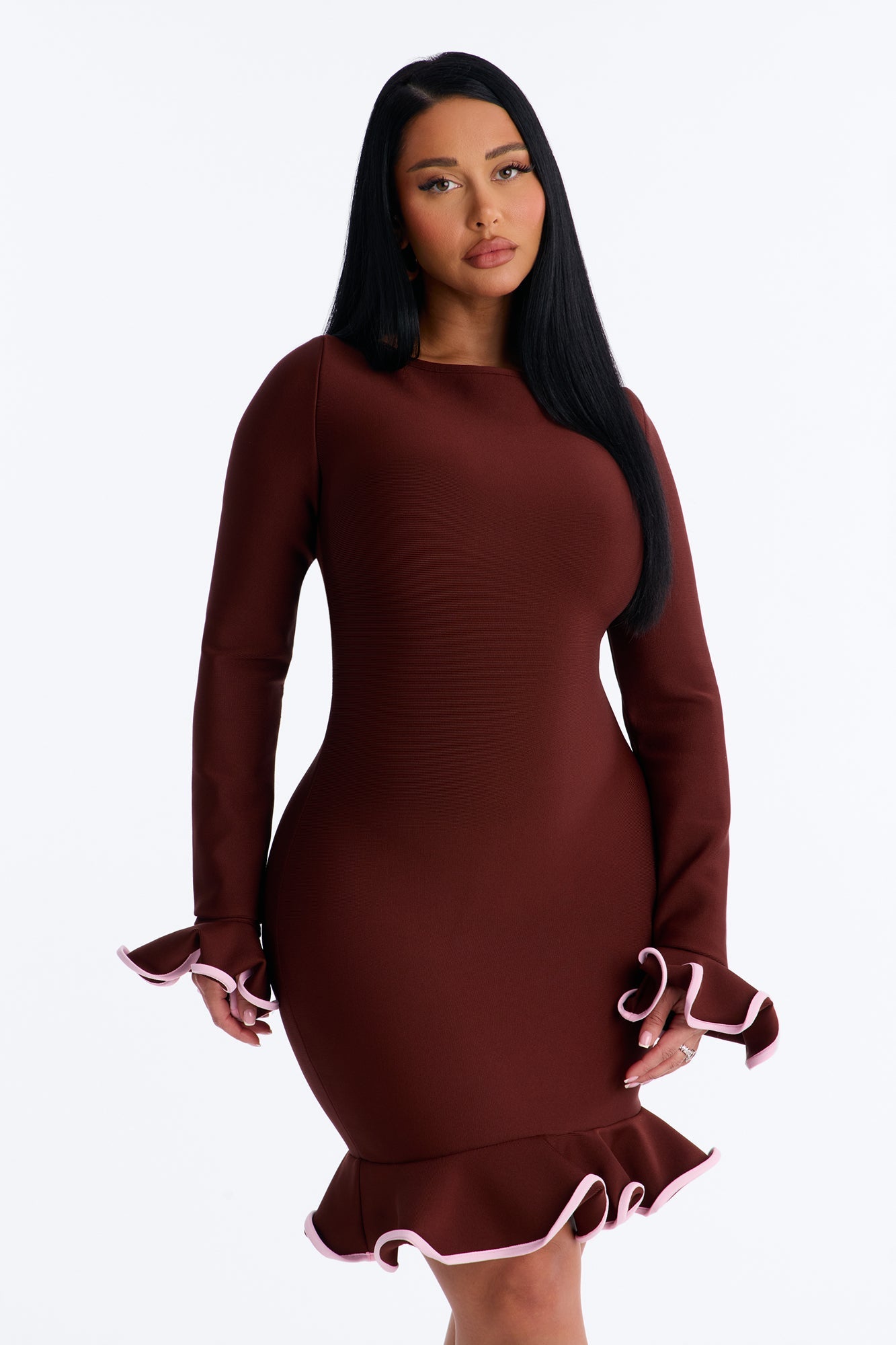 Maddie Bandage Mini Dress - Chocolate
