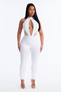 All Yours Bandage Backless Jumpsuit - White