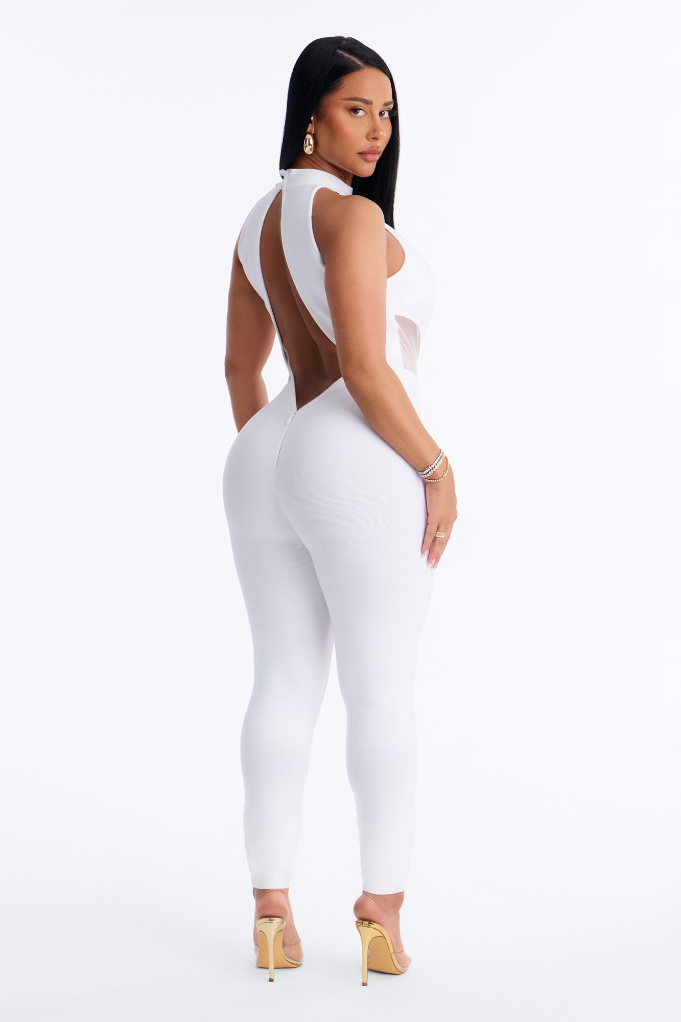 All Yours Bandage Backless Jumpsuit - White