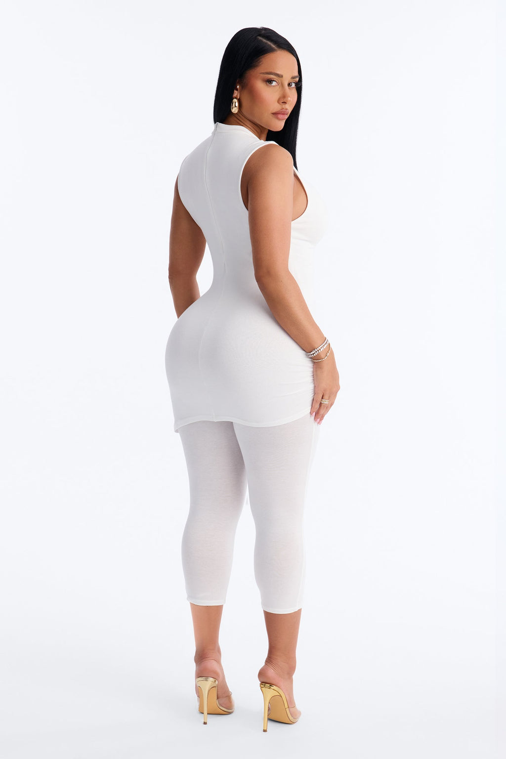 Tiana Ruched Skinny Leg Jumpsuit - Off White
