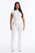 Valentina Snatched Straight Leg Pant Set - White