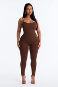 Marina Built In Bra Cami Catsuit - Chocolate