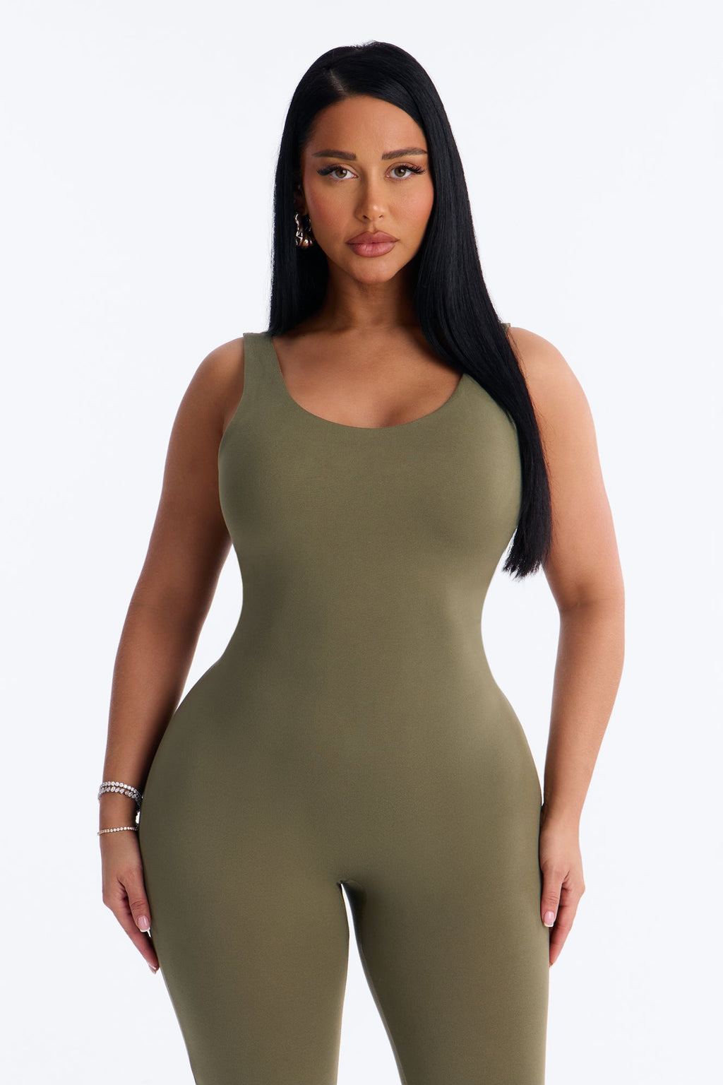 Malia Built In Bra Catsuit - Olive