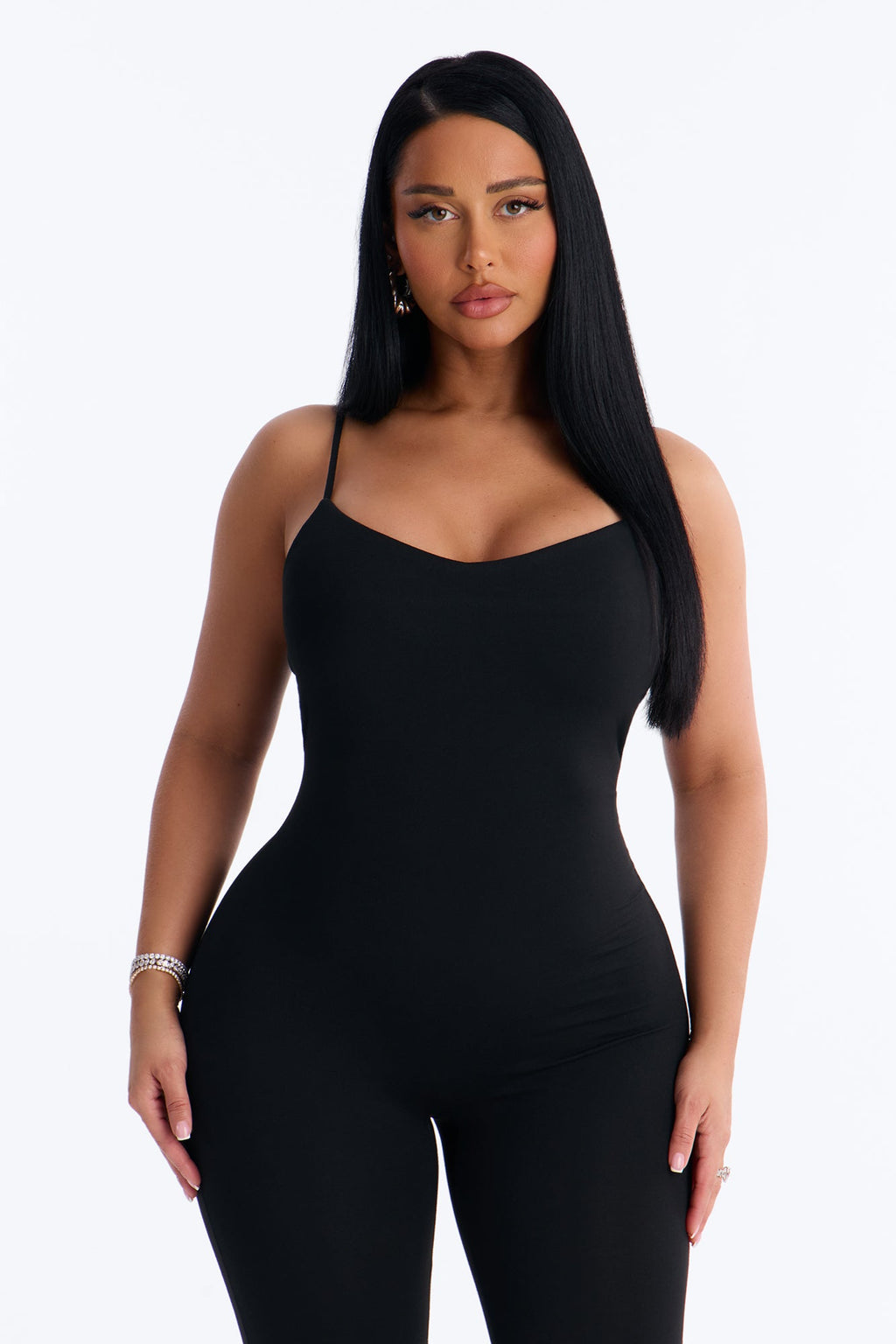 Marina Built In Bra Cami Catsuit - Black