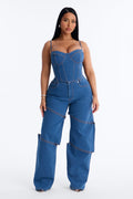 Jenny Denim Pant Set - Light Wash