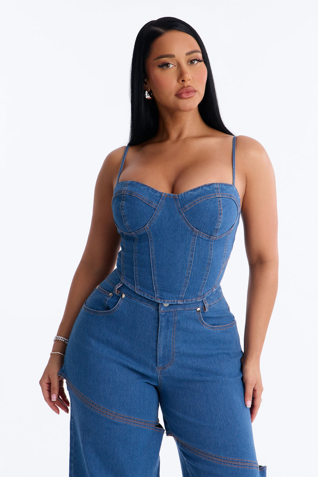 Jenny Denim Pant Set - Light Wash