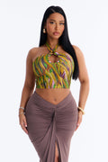 Leilani Textured Cut Out Halter Top - Multi Color