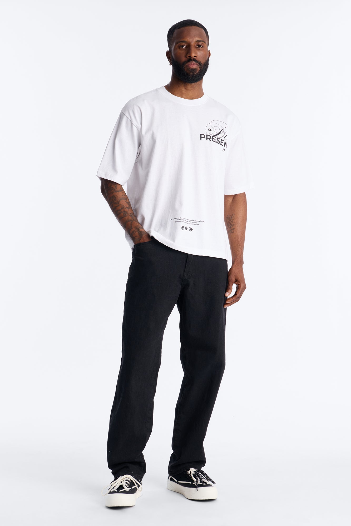 Be Present Boxy Short Sleeve Tee - White