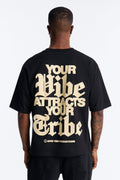 Good Vibe Tribe Boxy Short Sleeve Tee - Black