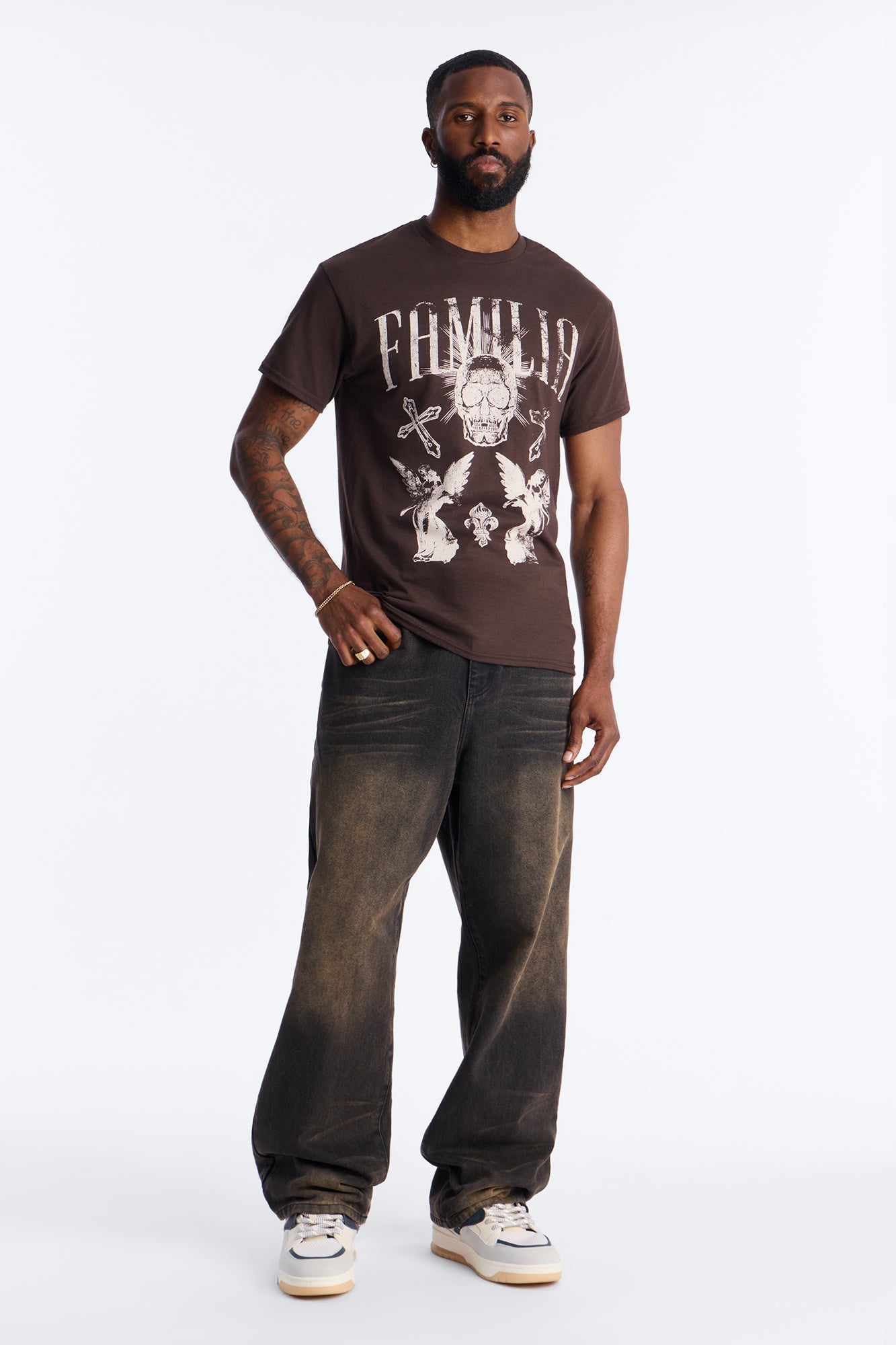 La Familia Angels Short Sleeve Tee - Brown