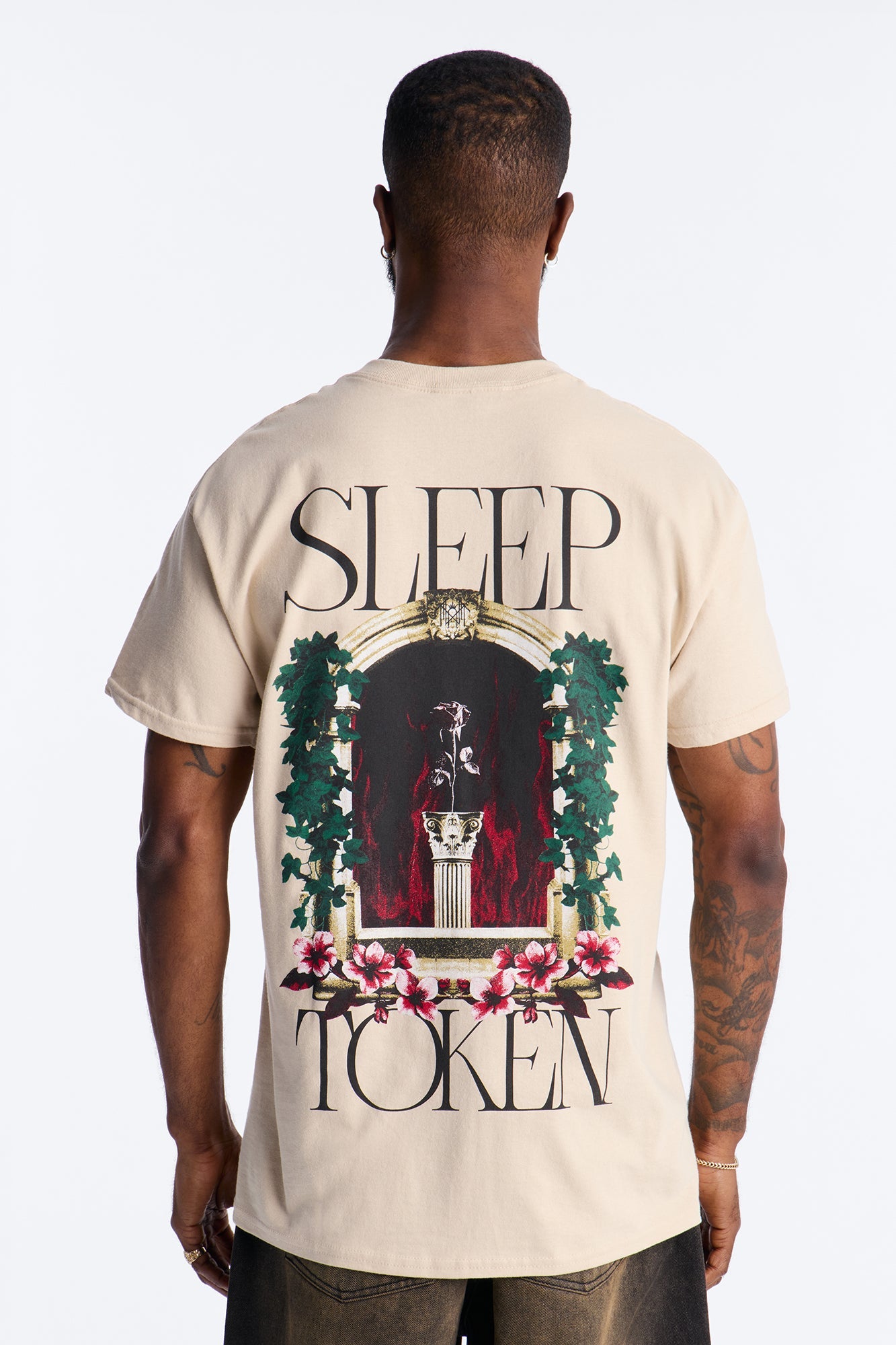 Sleep Token Rose Short Sleeve Tee - Cream