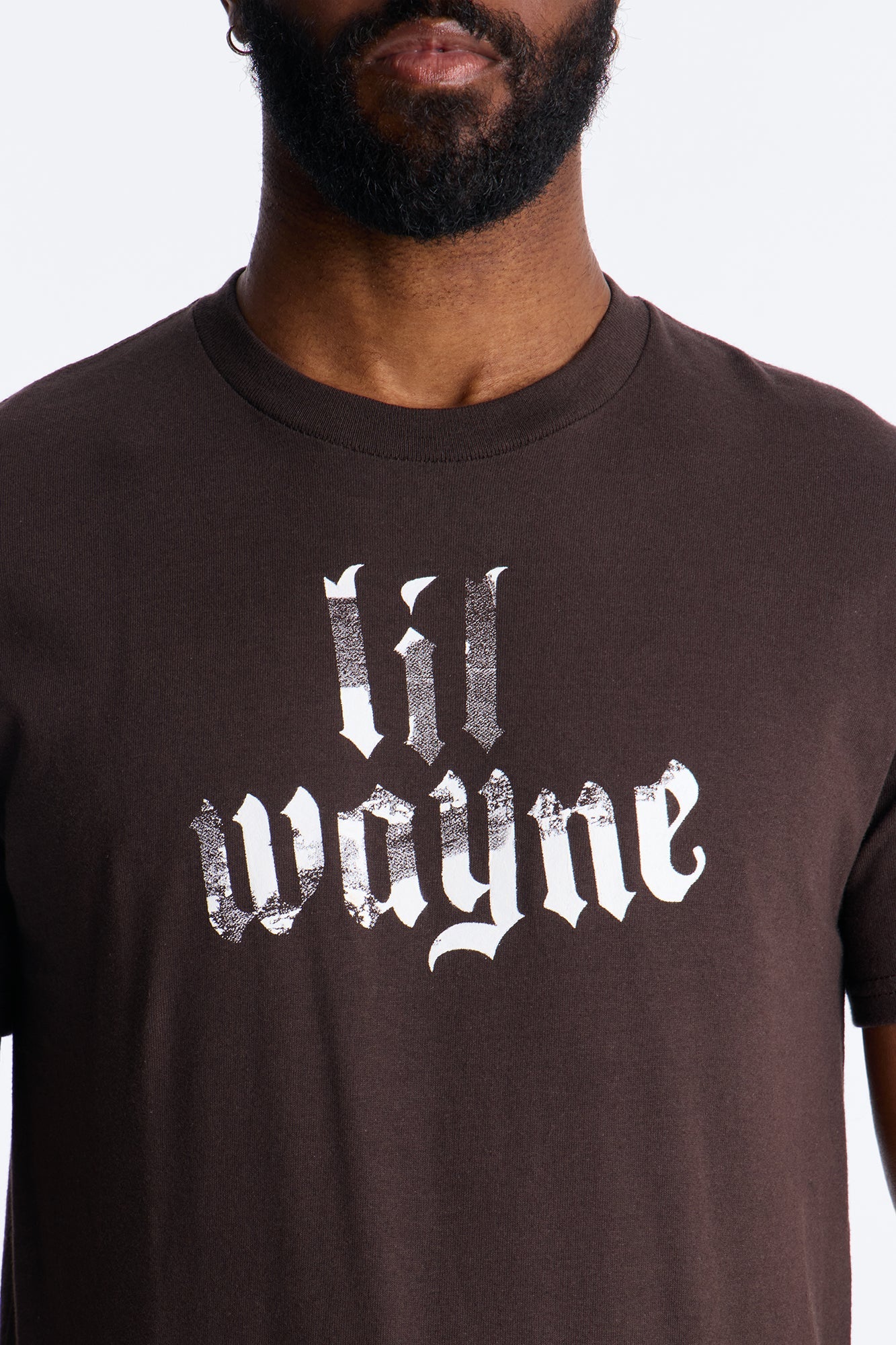 Lil Wayne Flames Graphic Short Sleeve Tee - Brown