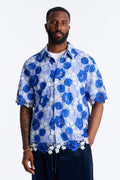 Relaxed Paradise Field Button Up Shirt - Blue
