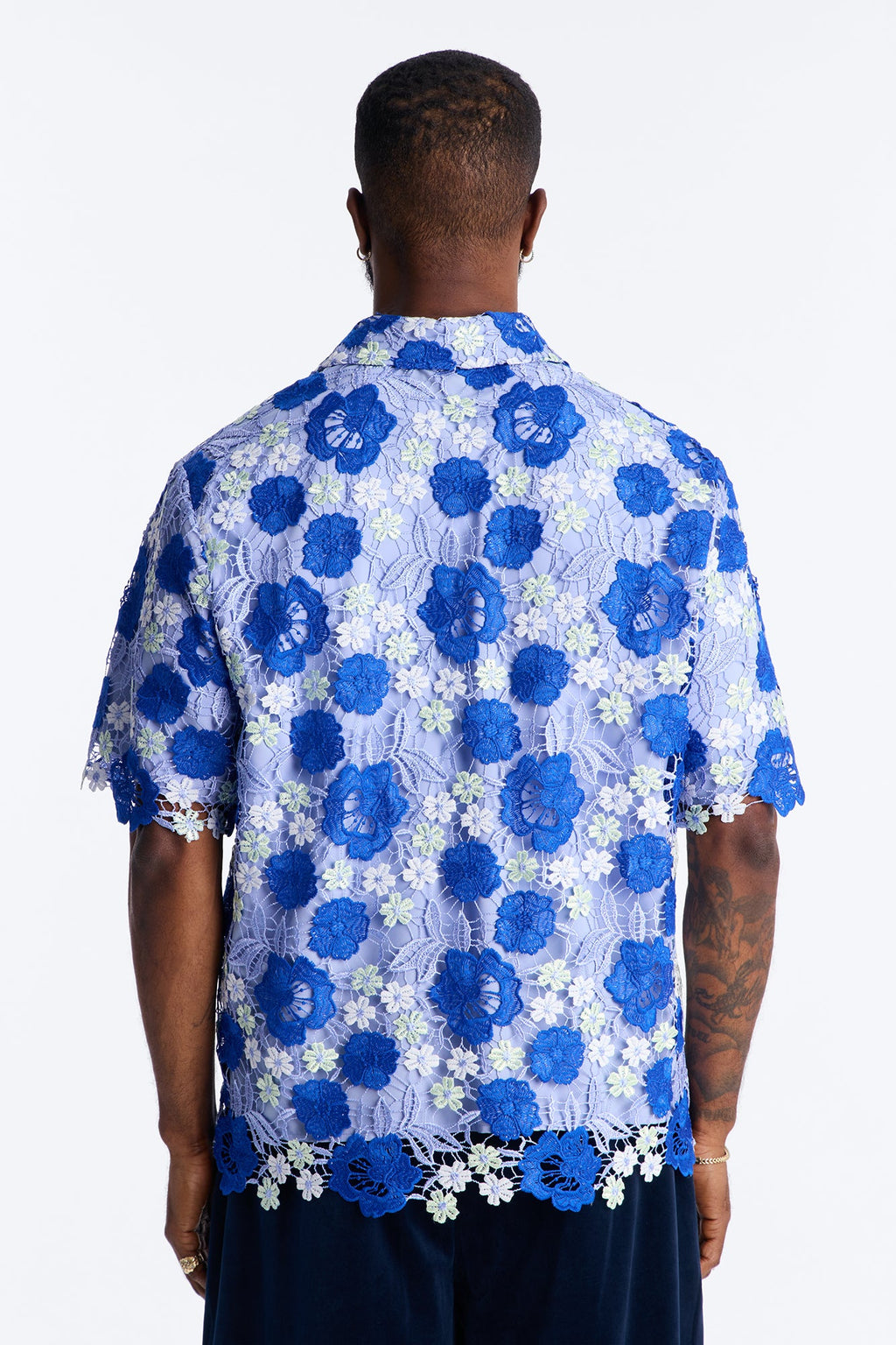 Relaxed Paradise Field Button Up Shirt - Blue