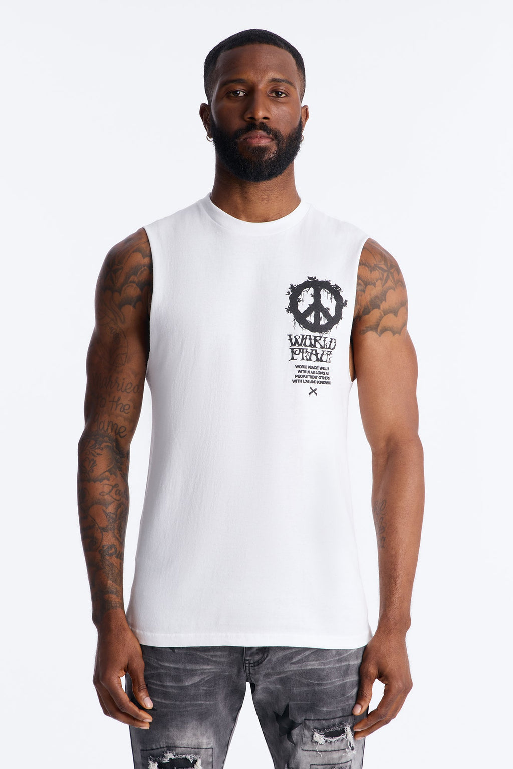 World Peace Muscle Tee - White