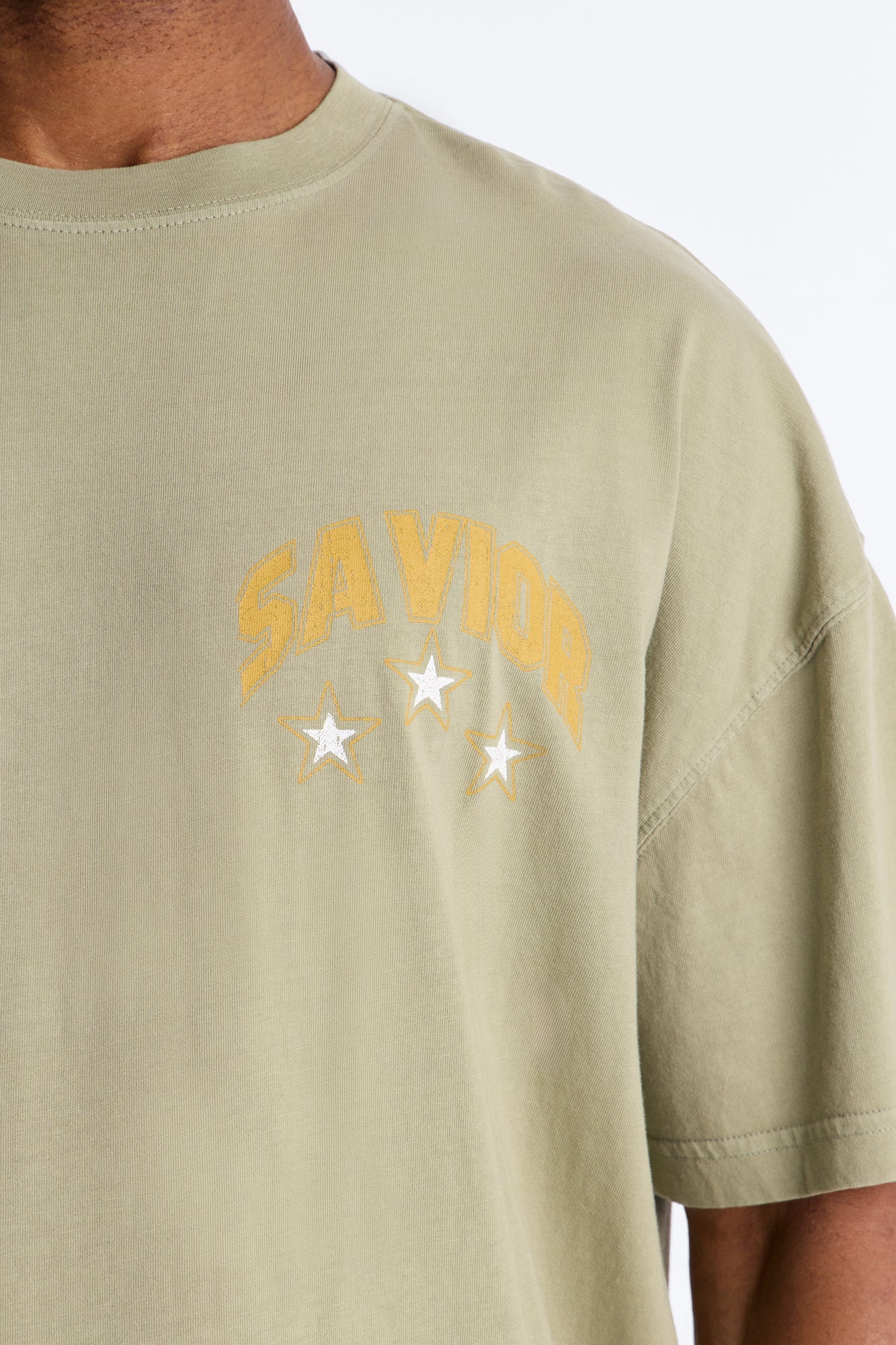 Our Savior Jesus Oversized Short Sleeve Tee - Olive