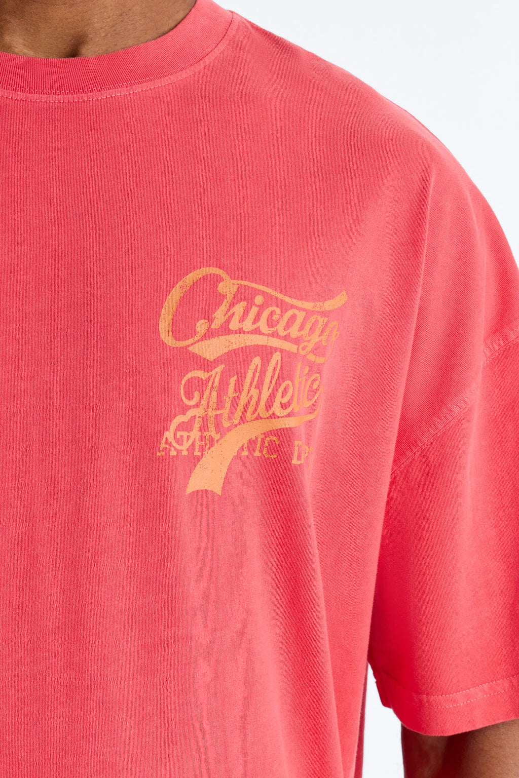 Chicago Athletic Dept Champs Oversized Short Sleeve Tee - Red