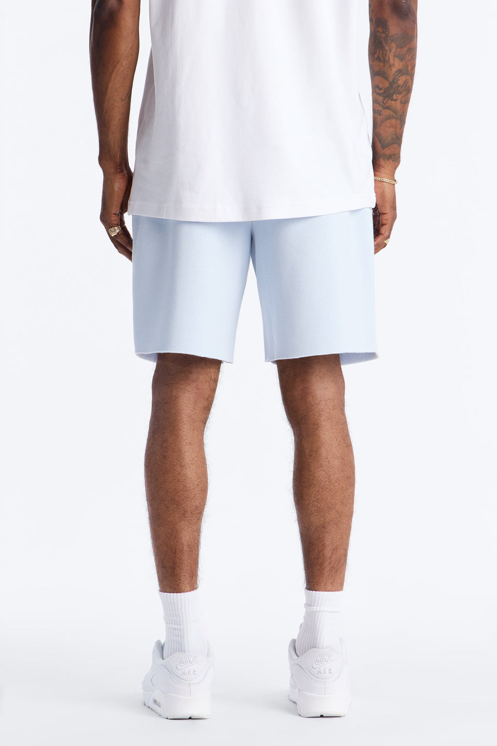 Relaxed Painted Gallery Embroidered Sweatshort - SkyBlue