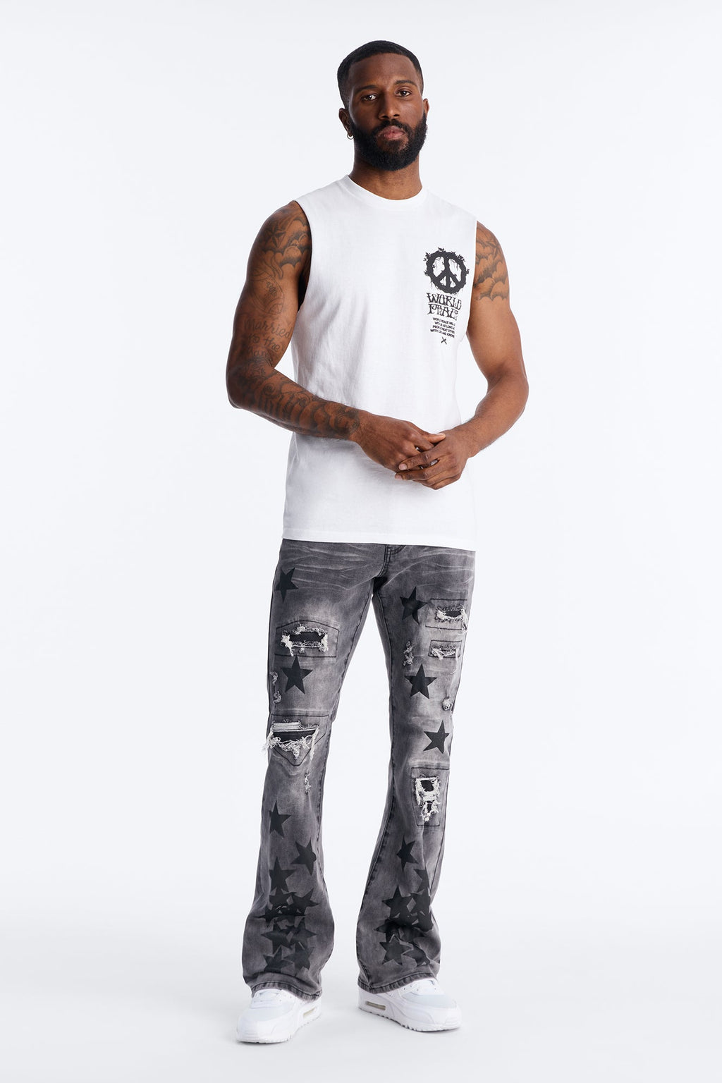 Stacked Skinny Flare Cosmo Jean - Black Wash