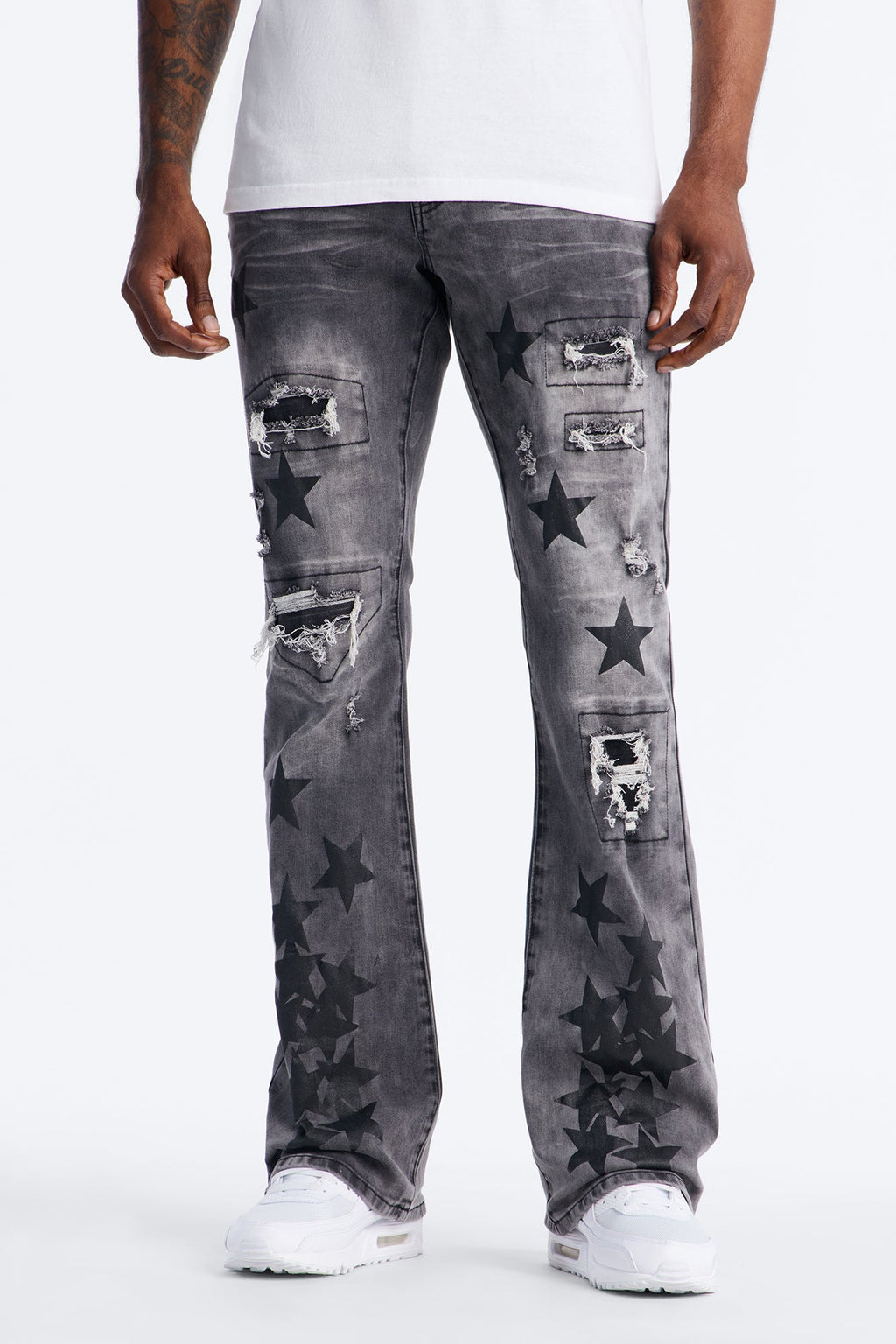 Stacked Skinny Flare Cosmo Jean - Black Wash
