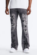 Stacked Skinny Flare Cosmo Jean - Black Wash
