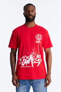 Saints Off The Wall Oversized Short Sleeve Tee - Red