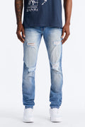 Essential Destroyed Skinny Stretch Jean - Medium Blue Wash
