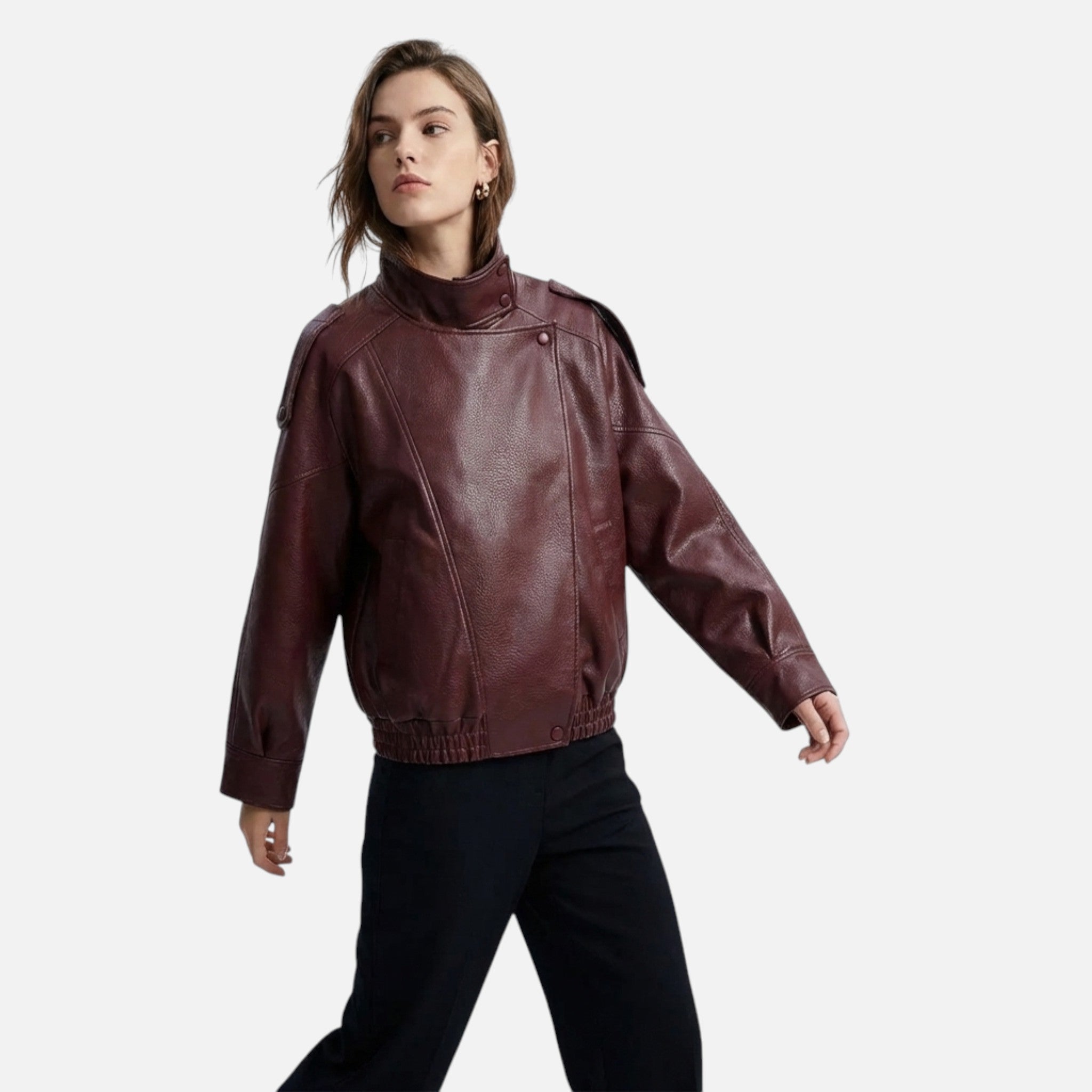 CIVI | Women’s Long Sleeve Leather Jacket – Timeless Refinement
