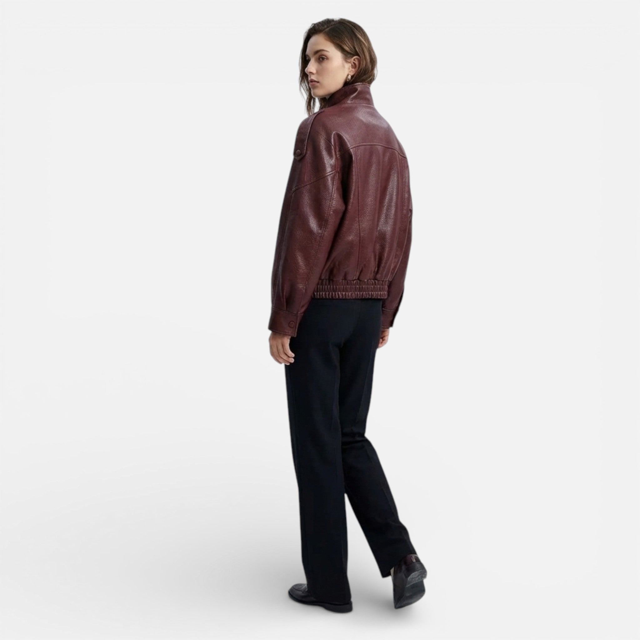 CIVI | Women’s Long Sleeve Leather Jacket – Timeless Refinement