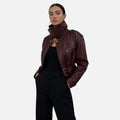 CIVI | Women’s Waist-Cinched Jacket – Heritage Burgundy Elegance