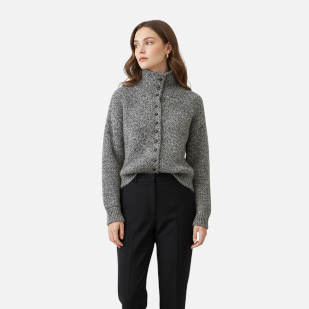 CIVI | Women’s Turtleneck Cardigan – Heritage Knit Elegance