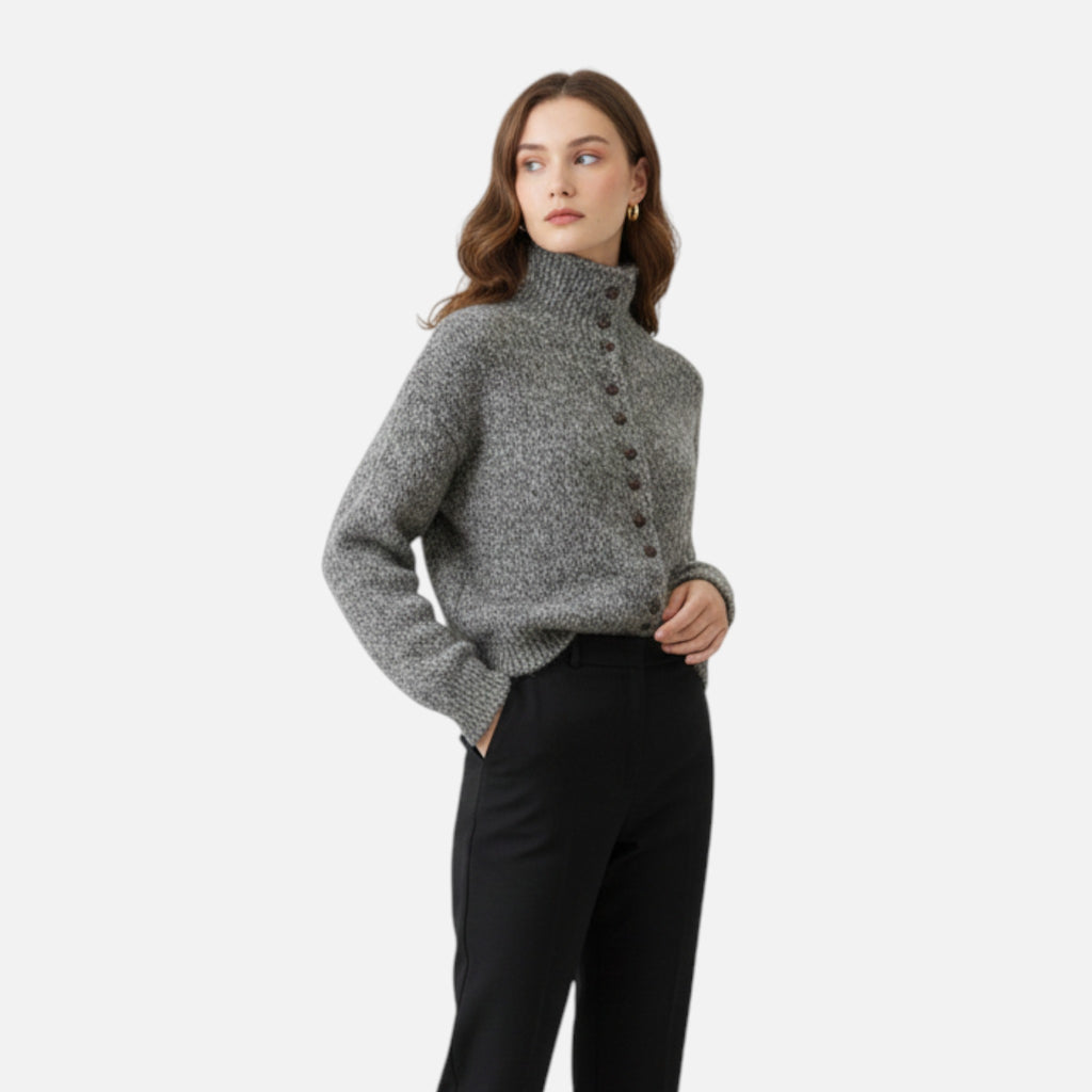 CIVI | Women’s Turtleneck Cardigan – Heritage Knit Elegance