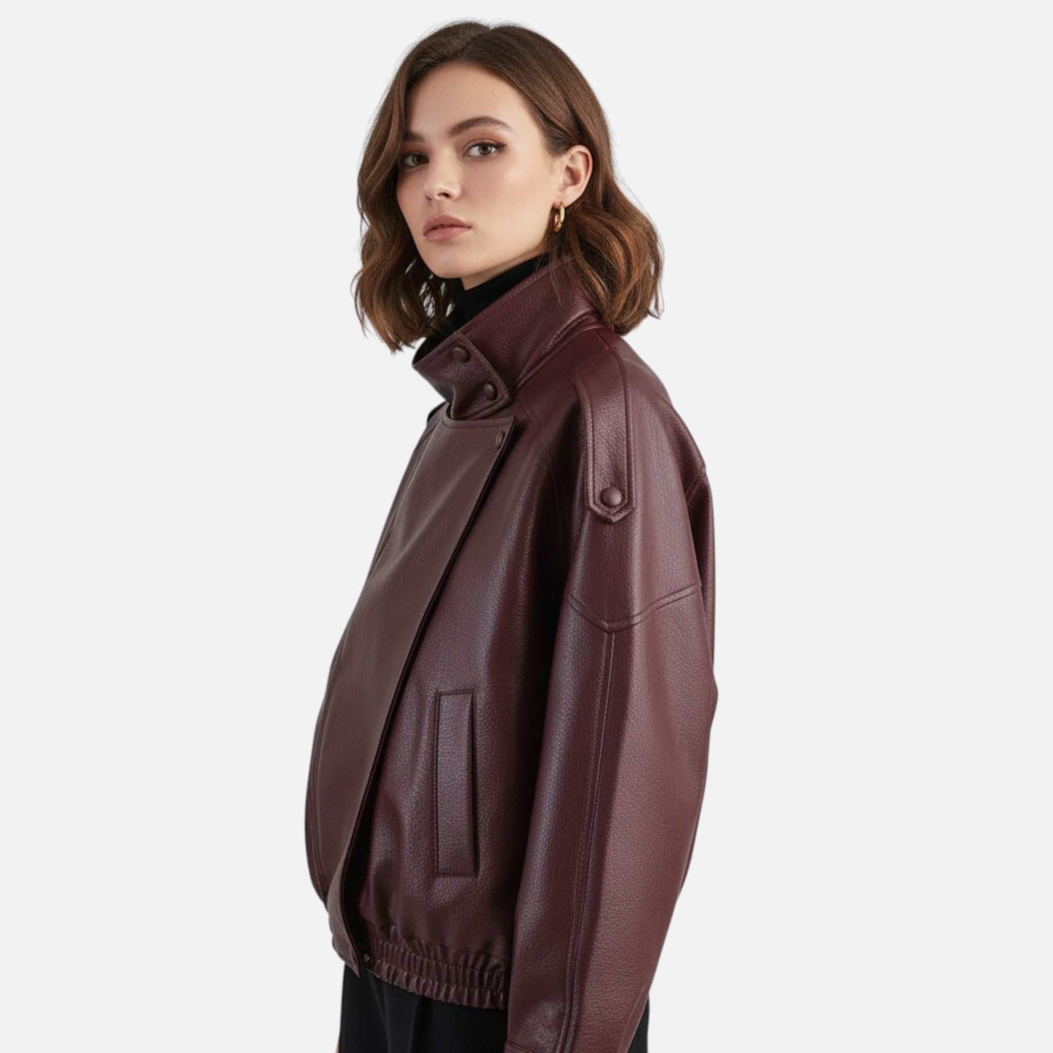CIVI | Women’s Long Sleeve Leather Jacket – Timeless Refinement