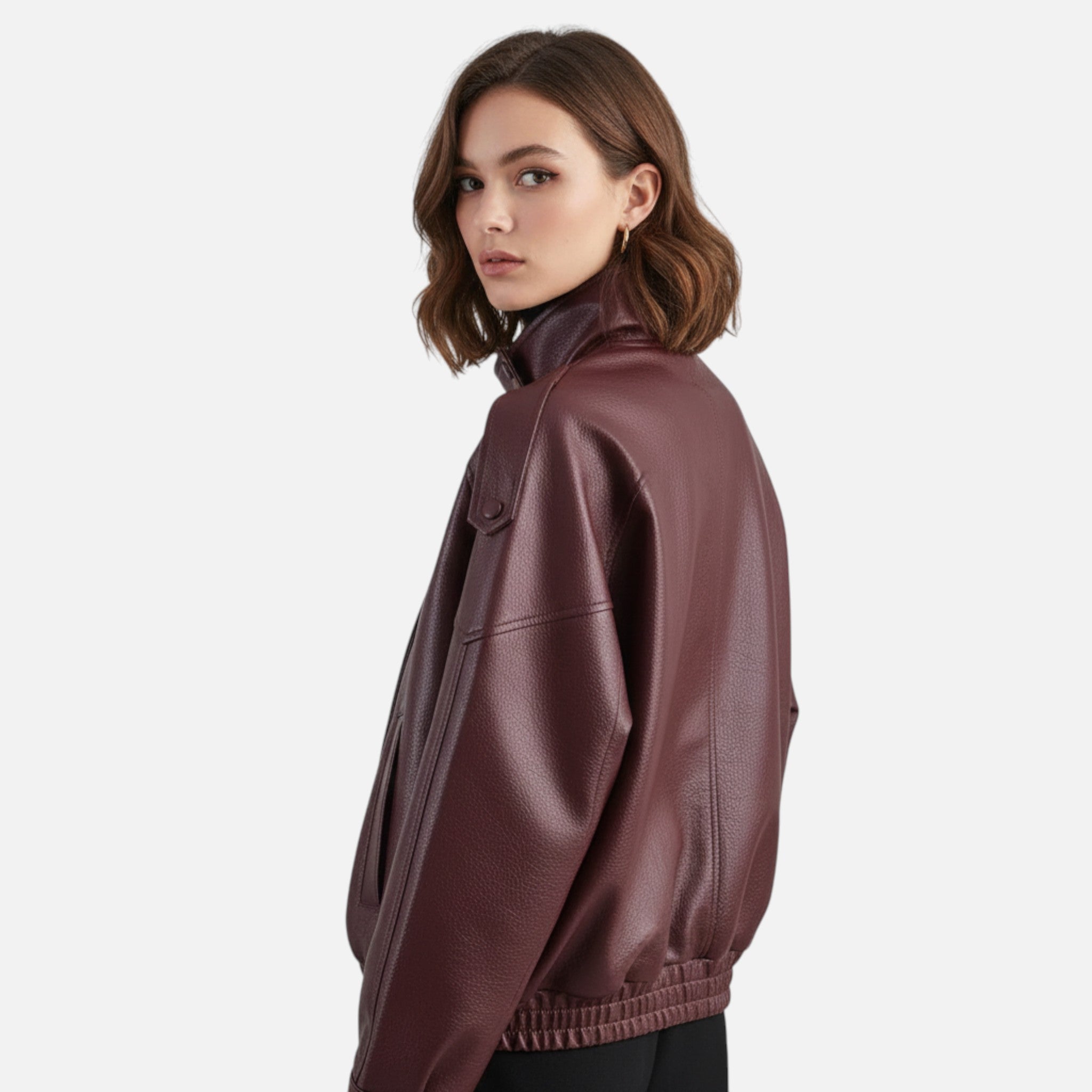 CIVI | Women’s Long Sleeve Leather Jacket – Timeless Refinement
