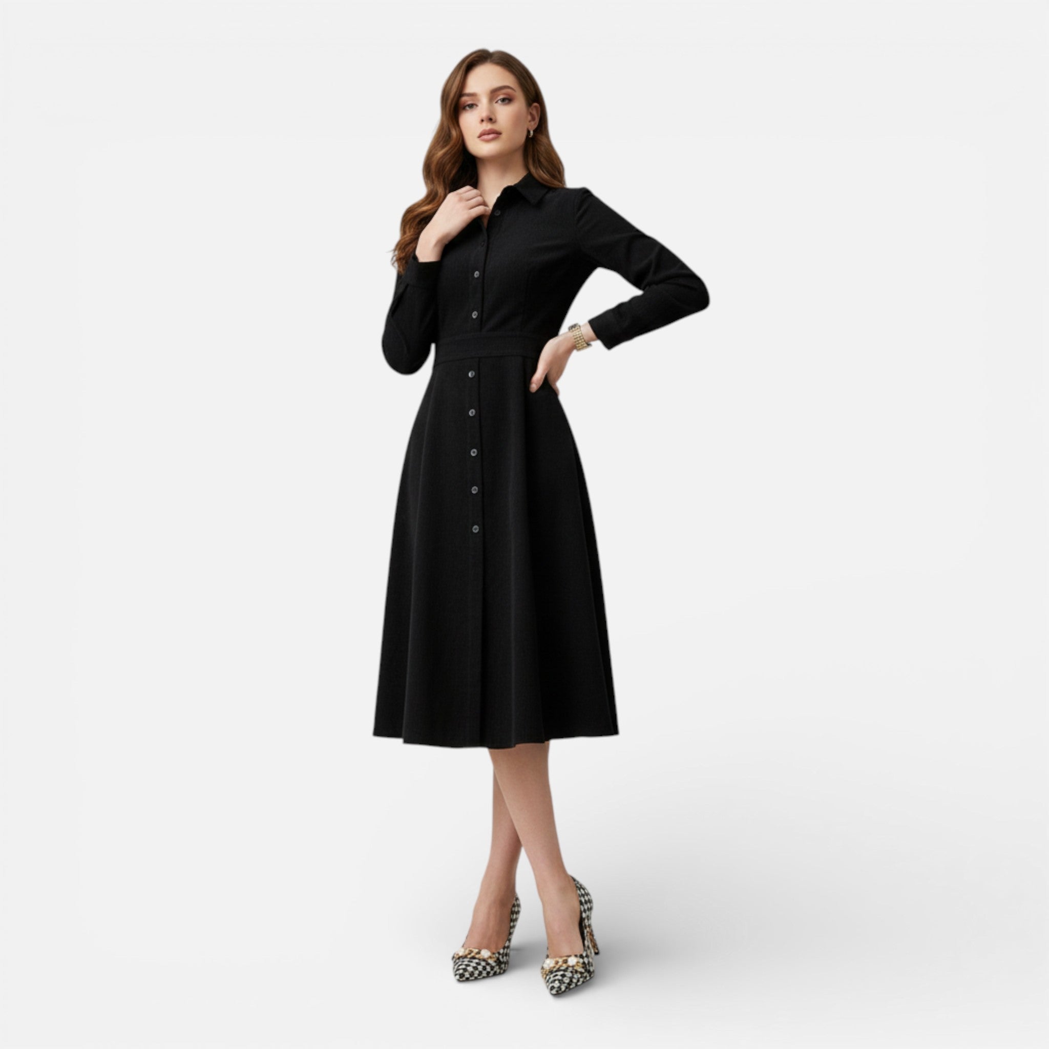 CIVI | Women’s Checked Grain Heels – Refined Banquet Style