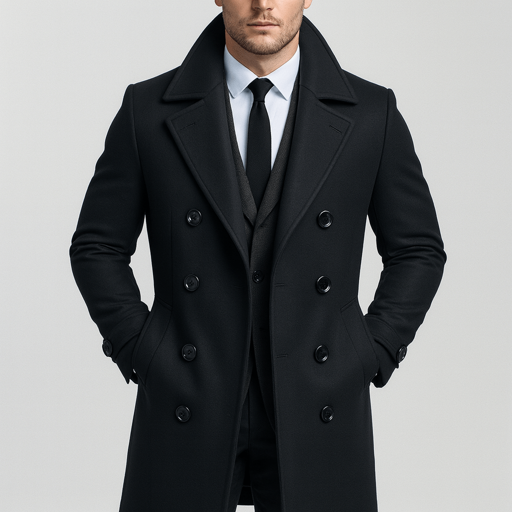 CIVI | Double-Breasted Wool-Blend Coat**