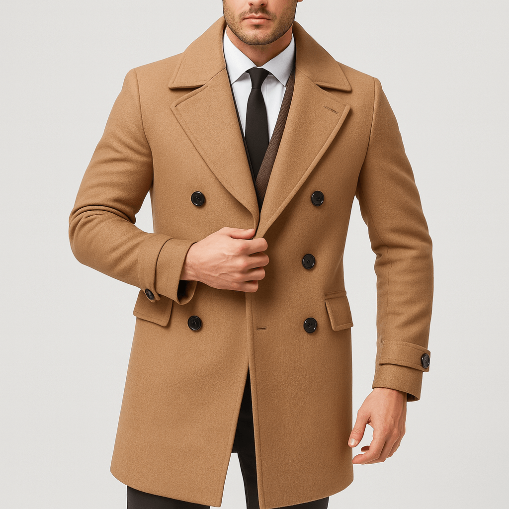 CIVI | Double-Breasted Wool-Blend Coat**