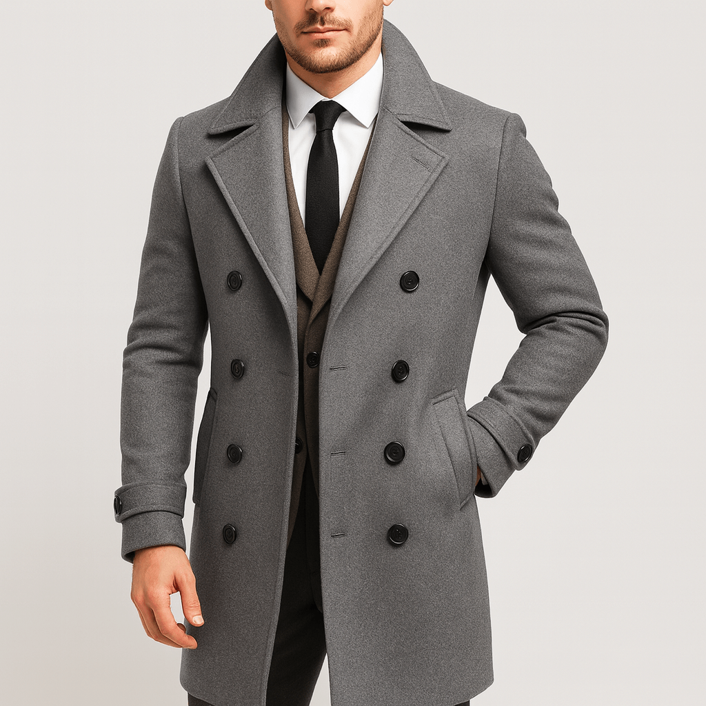 CIVI | Double-Breasted Wool-Blend Coat**