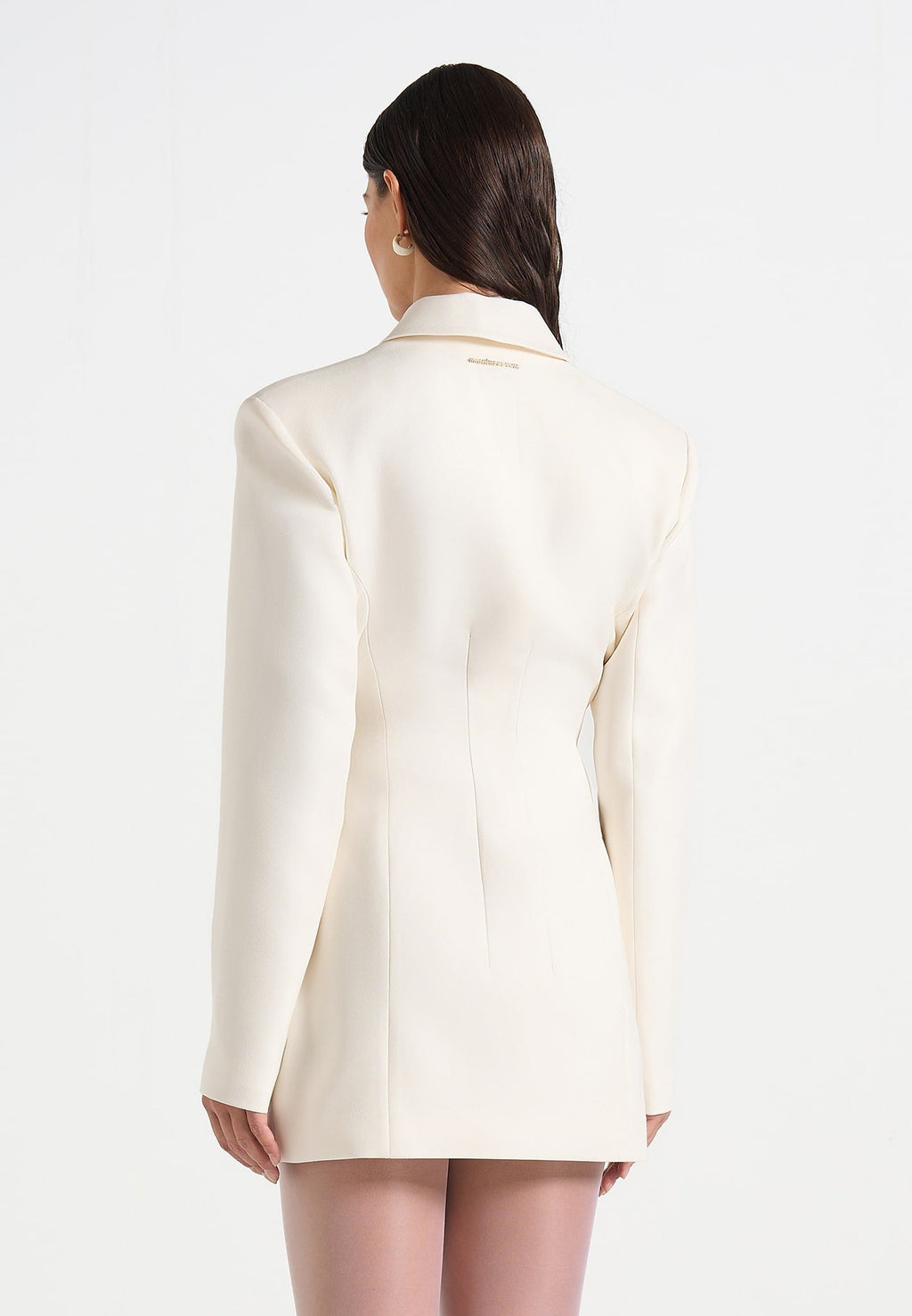 Amelie - Cinch Button Up Blazer Dress - Off White