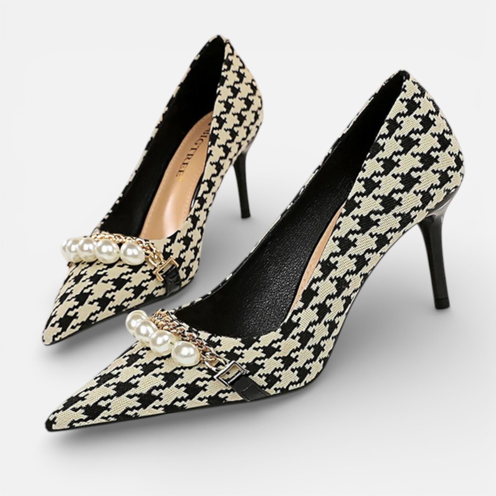 CIVI | Women’s Checked Grain Heels – Refined Banquet Style